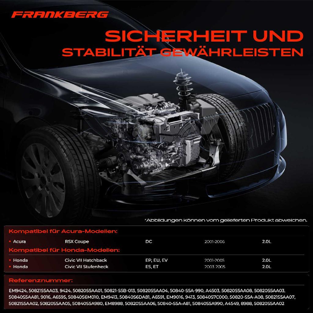 2x Motorlager Vorne Rechts für Acura RSX Coupe DC Honda Civic VII EP EU EV ES 2001-2006