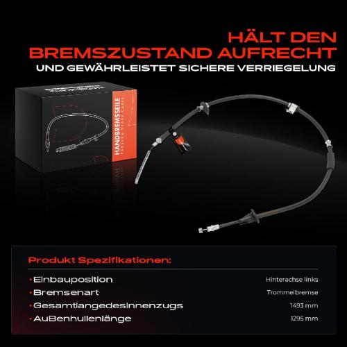 1x Seilzug Feststellbremse Hinterachse links für Hyundai Accent II LC Stufenheck 2000-2005 Bild 1x Seilzug Feststellbremse Hinterachse links für Hyundai Accent II LC Stufenheck 2000-2005