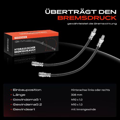 2x Bremsschlauch Bremsschläuche Hinterachse Links oder Rechts für Mercedes-Benz C-Klasse W202 S202 W203 S203 CL203 Bild 2x Bremsschlauch Bremsschläuche Hinterachse Links oder Rechts für Mercedes-Benz C-Klasse W202 S202 W203 S203 CL203