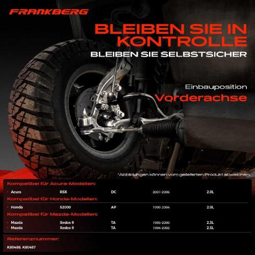 Frankberg 2x Koppelstange Vorderachse für Acura RSX Coupe Honda S2000 Mazda Xedos 9 2.0L 2.3L 2.5L 1994-2006 Bild Frankberg 2x Koppelstange Vorderachse für Acura RSX Coupe Honda S2000 Mazda Xedos 9 2.0L 2.3L 2.5L 1994-2006