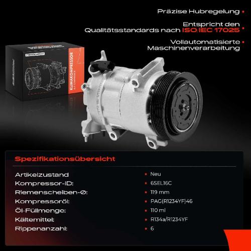 1x Klimakompressor für Citroën Berlingo C4 DS Peugeot 308 5008 Bild 1x Klimakompressor für Citroën Berlingo C4 DS Peugeot 308 5008