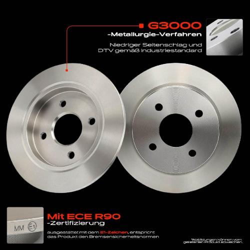 2x Bremsscheiben Hinterachse für Ford Fiesta V VI Van Focus Stufenheck Turnier 1982-2017 Bild 2x Bremsscheiben Hinterachse für Ford Fiesta V VI Van Focus Stufenheck Turnier 1982-2017