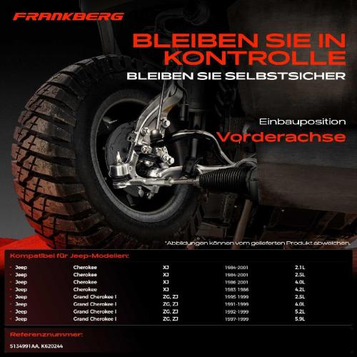 2x Querlenker Vorderachse für Jeep Cherokee Grand I 2.1L 2.5L 4.0L 4.2L 5.2L 5.9L 1983-2001 Bild 2x Querlenker Vorderachse für Jeep Cherokee Grand I 2.1L 2.5L 4.0L 4.2L 5.2L 5.9L 1983-2001