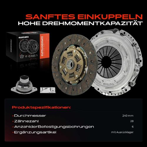 Frankberg 1x Kupplungssatz für Audi A4 8K2 A4 Allroad 8KH A4 Avant 8K5 A5 8T3 A5 Cabriolet 8F7 A5 Sportback 8TA Q5 8RB Bild Frankberg 1x Kupplungssatz für Audi A4 8K2 A4 Allroad 8KH A4 Avant 8K5 A5 8T3 A5 Cabriolet 8F7 A5 Sportback 8TA Q5 8RB