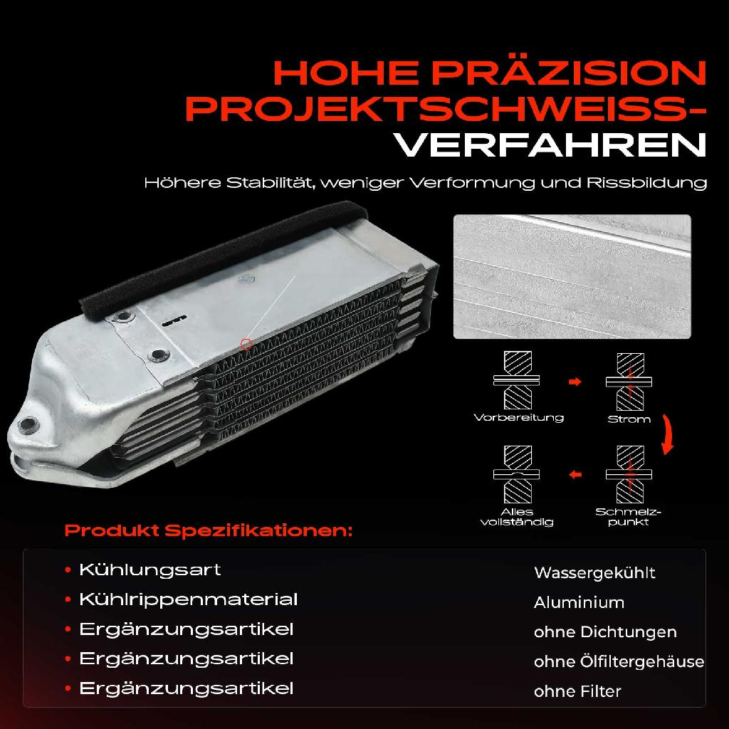 1x Ölkühler Motoröl für VW Golf I Kaefer Cabriolet Transporter II Audi 100 200 1.3L