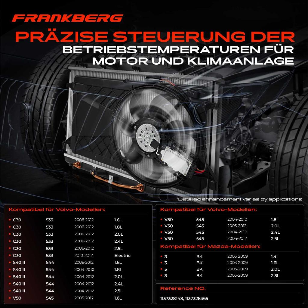 1x Lüftersteuergerät Steuergerät für Volvo C30 C70 II S40 II V50 Mazda 3