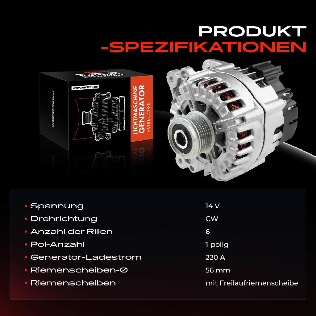 1x Lichtmaschine Generator für Audi A6 A7 4G Q7 4LB Porsche Macan 95B 3.0L