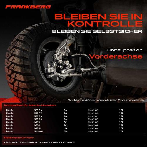 2x Traggelenk Vorderachse für Mazda 323 C V F P S MX-3 MX-5 I Xedos 6 1.5L 1.6L 1.8L 1993-1999 Bild 2x Traggelenk Vorderachse für Mazda 323 C V F P S MX-3 MX-5 I Xedos 6 1.5L 1.6L 1.8L 1993-1999