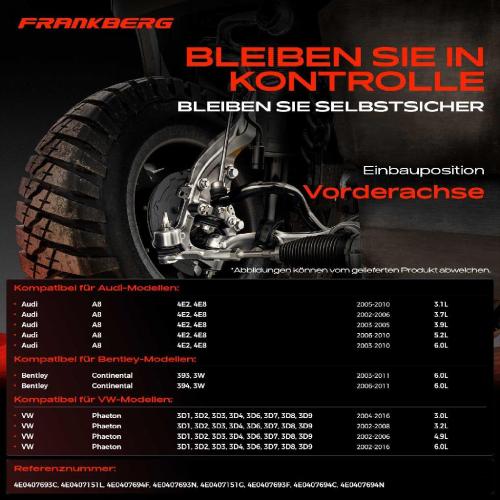 1x Querlenker Satz Vorderachse für VW Phaeton Audi A8 Bentley Continental Cabriolet Coupe Flying Spur Bild 1x Querlenker Satz Vorderachse für VW Phaeton Audi A8 Bentley Continental Cabriolet Coupe Flying Spur