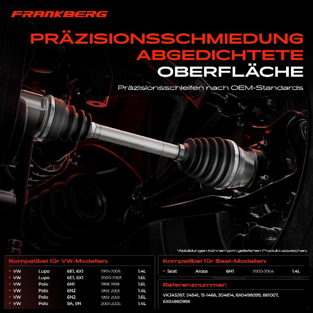 1x Antriebswelle Gelenksatz Vorderachse für VW Polo 6N 9N Lupo 6X Seat Arosa 6H 1.4L 1.6L
