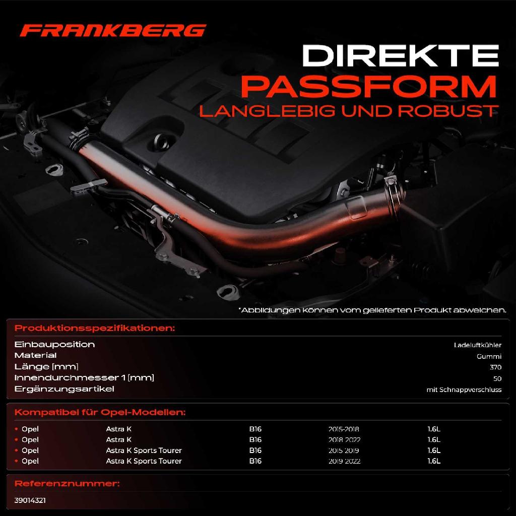 1x Kühlerschlauch Turboschlauch für Opel Astra K B16 Astra K Sports Tourer 1.6L 2015-2022