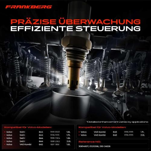 Frankberg 1x Lambdasonde Regelsonde Vor Katalysator für Volvo S40 I 644 VS V40 Kombi VW 1995-2004 Bild Frankberg 1x Lambdasonde Regelsonde Vor Katalysator für Volvo S40 I 644 VS V40 Kombi VW 1995-2004