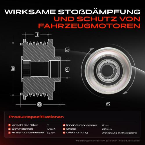 1x Generatorfreilauf Lichtmaschine für Mercedes-Benz S203 X204 Chrysler 300 C Jeep Bild 1x Generatorfreilauf Lichtmaschine für Mercedes-Benz S203 X204 Chrysler 300 C Jeep