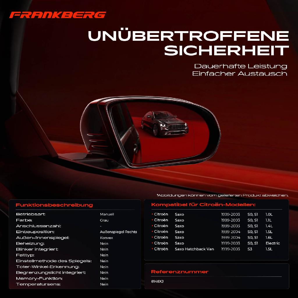 1x Außenspiegel Rechts für Citroën Saxo Hatchback Van S0 S1 S3 1999-2004