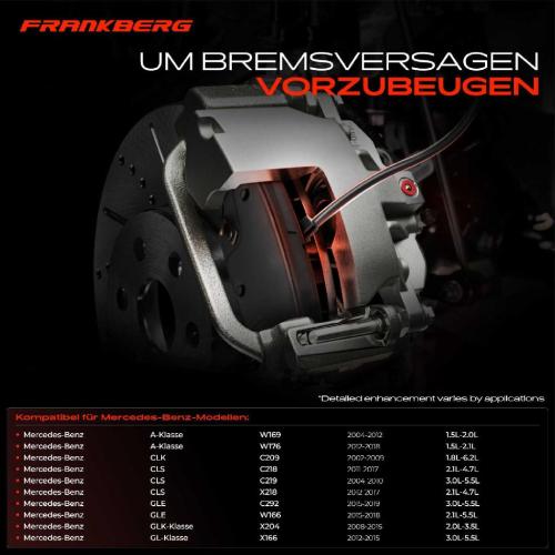 Frankberg 2x Warnkontakt Bremsbelagverschleiß Vorderachse oder Hinterachse für Mercedes-Benz W169 W176 W245 W203 W204 Bild Frankberg 2x Warnkontakt Bremsbelagverschleiß Vorderachse oder Hinterachse für Mercedes-Benz W169 W176 W245 W203 W204