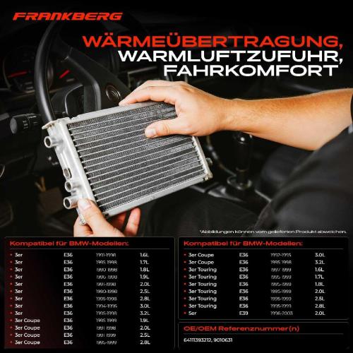1x Wärmetauscher Innenraumheizung für BMW 3er E36 318i-328i 5er E39 Bild 1x Wärmetauscher Innenraumheizung für BMW 3er E36 318i-328i 5er E39