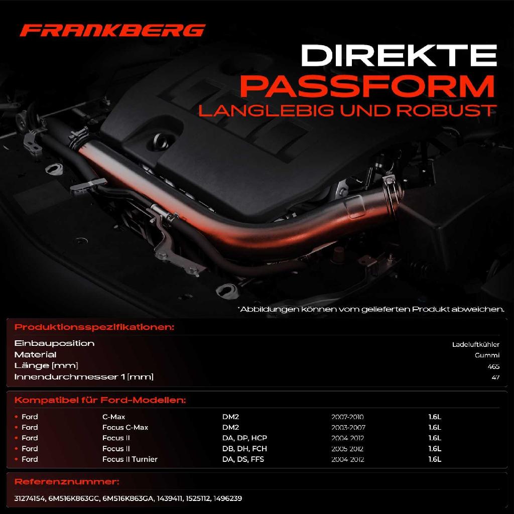 1x Kühlerschlauch Turboschlauch für Ford C-Max DM2 Focus C-Max Focus II DA DP HCP Focus II Stufenheck DB DH