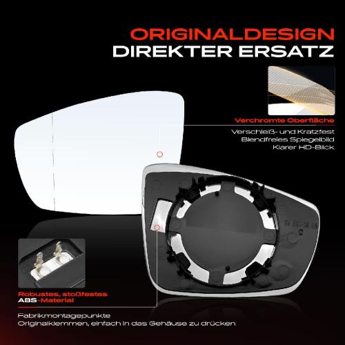 1x Spiegelglas Außenspiegel links für VW Polo 6C1 6R1 UP! 121 122 123 BL Bild 1x Spiegelglas Außenspiegel links für VW Polo 6C1 6R1 UP! 121 122 123 BL