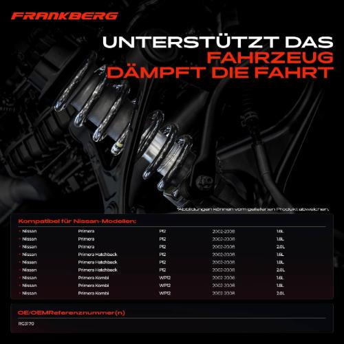 Frankberg 2x Fahrwerksfeder Vorderachse für Nissan Primera P12 WP12 2002-2008 Bild Frankberg 2x Fahrwerksfeder Vorderachse für Nissan Primera P12 WP12 2002-2008