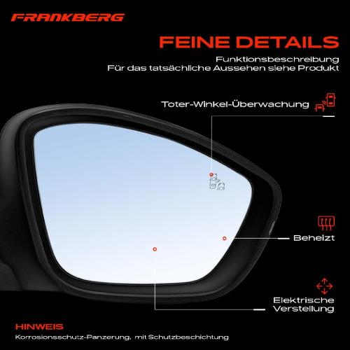 Frankberg 1x Außenspiegel Rechts für Peugeot 308 II L3 LB LH LP LW L4 LC LJ LR LX 2013-2021 Bild Frankberg 1x Außenspiegel Rechts für Peugeot 308 II L3 LB LH LP LW L4 LC LJ LR LX 2013-2021