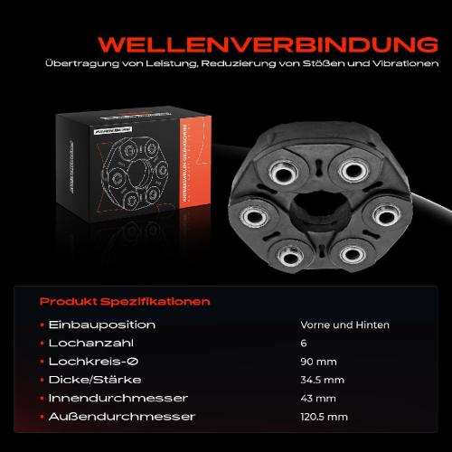 1x Gelenkscheibe Hardyscheibe Kardanwelle Vorne und Hinten für Hyundai Santa Fé II Tucson iX35 EL KIA Sorento II Bild 1x Gelenkscheibe Hardyscheibe Kardanwelle Vorne und Hinten für Hyundai Santa Fé II Tucson iX35 EL KIA Sorento II