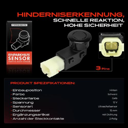 Frankberg 1x Parksensor PDC Sensor Hinten für Toyota RAV 4 2 A2 Land Cruiser Prado J12 J15 Bild Frankberg 1x Parksensor PDC Sensor Hinten für Toyota RAV 4 2 A2 Land Cruiser Prado J12 J15