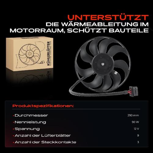 Frankberg 1x Motorkühller Einfachlüfter ohne Kühlerlüfterrahmen VW Golf 5 Polo Audi A3 Seat Cordoba Bild Frankberg 1x Motorkühller Einfachlüfter ohne Kühlerlüfterrahmen VW Golf 5 Polo Audi A3 Seat Cordoba