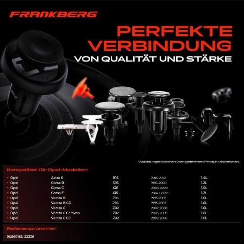 Frankberg 10x Befestigungsclips Türverkleidung für Opel Astra G Kasten/Kombi Stufenheck Astra J Bild Frankberg 10x Befestigungsclips Türverkleidung für Opel Astra G Kasten/Kombi Stufenheck Astra J