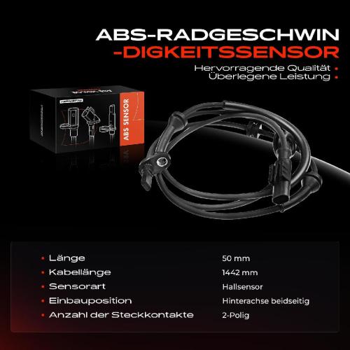 1x ABS Sensor Hinterachse beidseitig für Alfa Romeo 156 Sportwagon GT 1.6L 1.8L 1.9L 2.0L 2000-2010 Bild 1x ABS Sensor Hinterachse beidseitig für Alfa Romeo 156 Sportwagon GT 1.6L 1.8L 1.9L 2.0L 2000-2010
