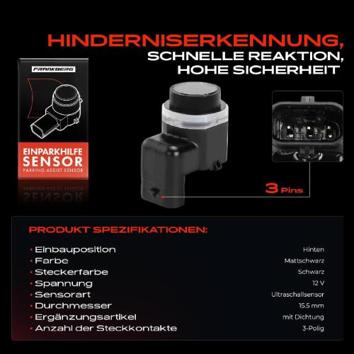 1x Parksensor PDC Sensor Hinten für VW Golf Audi A1 8X1 8XK A3 8P1 A4 B8 A5 A6 A8 Q5 Q7 Bild 1x Parksensor PDC Sensor Hinten für VW Golf Audi A1 8X1 8XK A3 8P1 A4 B8 A5 A6 A8 Q5 Q7