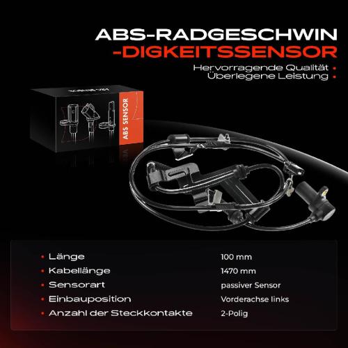 1x ABS Sensor Vorderachse links für Hyundai Elantra Stufenheck KIA Cerato 1.6L 1.8L 2.0L 1.5L 2000-2009 Bild 1x ABS Sensor Vorderachse links für Hyundai Elantra Stufenheck KIA Cerato 1.6L 1.8L 2.0L 1.5L 2000-2009