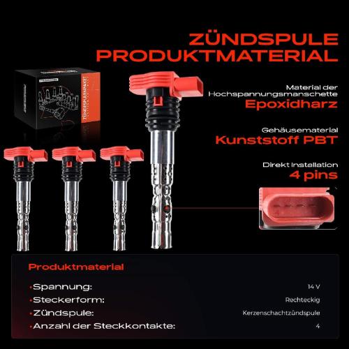 Frankberg 4x Zündmodul Zündspule für Audi A4 Avant Cabriolet 8E2 8EC 8E5 8ED 8H7 A6 4B2 4B4 4F2 A8 4E2 4E8 Bild Frankberg 4x Zündmodul Zündspule für Audi A4 Avant Cabriolet 8E2 8EC 8E5 8ED 8H7 A6 4B2 4B4 4F2 A8 4E2 4E8