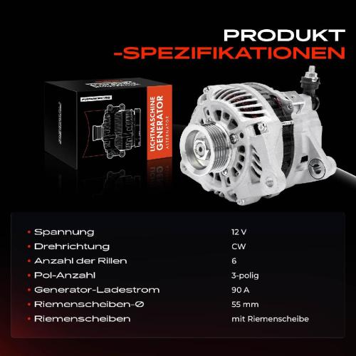 1x Lichtmaschine Generator für Mazda 2 DE DH Mazda 3 BL Stufenheck 1.3L-1.6L Bild 1x Lichtmaschine Generator für Mazda 2 DE DH Mazda 3 BL Stufenheck 1.3L-1.6L