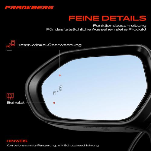 Frankberg 1x Außenspiegel Links für Toyota Corolla Stufenheck E21 EA1 EH1 Bj ab 2019 Bild Frankberg 1x Außenspiegel Links für Toyota Corolla Stufenheck E21 EA1 EH1 Bj ab 2019