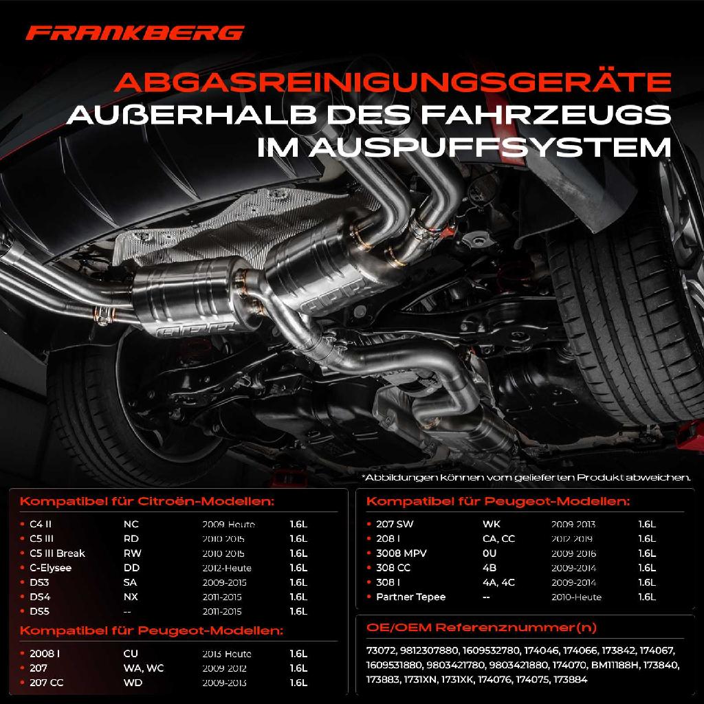 1x Partikelfilter für Citroën C3 C4 C5 DS3 Peugeot 207 308 1.6L