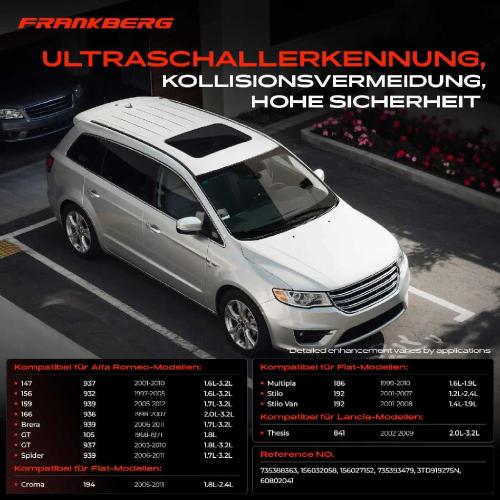 Frankberg 4x Parksensor PDC Sensor Hinten für Alfa Romeo 147 156 159 166 Spider Fiat Croma Bild Frankberg 4x Parksensor PDC Sensor Hinten für Alfa Romeo 147 156 159 166 Spider Fiat Croma