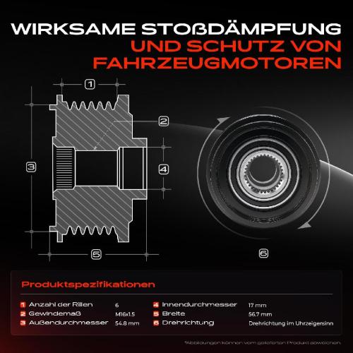 1x Generatorfreilauf Lichtmaschine für Mercedes-Benz E-Klasse W213 S213 A238 C238 Bild 1x Generatorfreilauf Lichtmaschine für Mercedes-Benz E-Klasse W213 S213 A238 C238