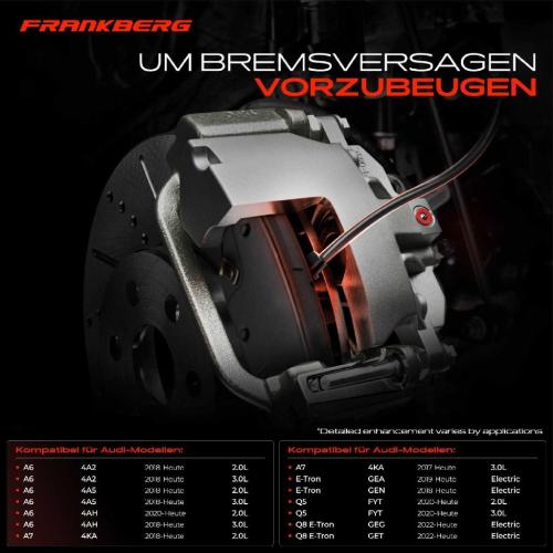 Frankberg 1x Warnkontakt Bremsbelagverschleiß Hinterachse für Audi A6 4A A7 4K Q5 FY Q8 E-Tron Bild Frankberg 1x Warnkontakt Bremsbelagverschleiß Hinterachse für Audi A6 4A A7 4K Q5 FY Q8 E-Tron