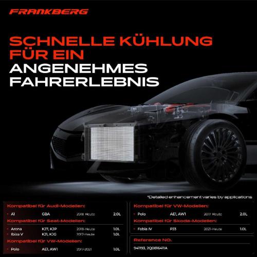 Frankberg 1x Kondensator Klimaanlage für Audi A1 Seat Ibiza V VW Polo AE1 AW1 BZ1 Skoda Bild Frankberg 1x Kondensator Klimaanlage für Audi A1 Seat Ibiza V VW Polo AE1 AW1 BZ1 Skoda