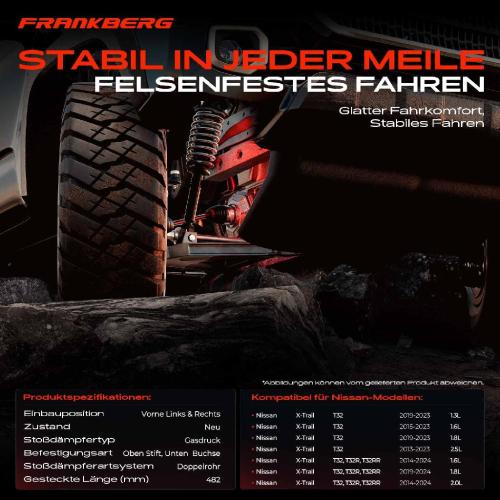 2x Stoßdämpfer Vorderachse für Nissan X-Trail T32 T32 T32R T32RR Bj ab 2013 Bild 2x Stoßdämpfer Vorderachse für Nissan X-Trail T32 T32 T32R T32RR Bj ab 2013