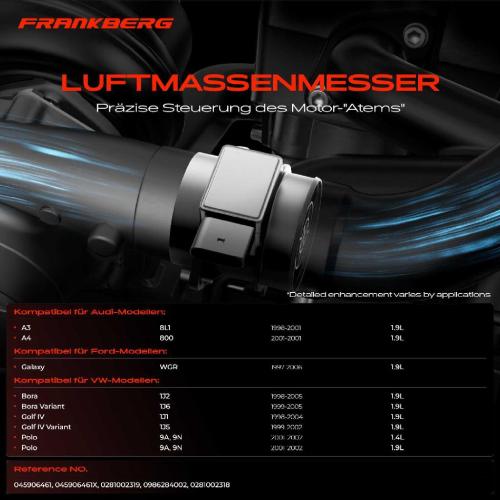 1x Luftmassenmesser für VW Golf IV Polo Sharan Audi A3 A4 Ford Galaxy Seat Alhambra Ibiza III Skoda Bild 1x Luftmassenmesser für VW Golf IV Polo Sharan Audi A3 A4 Ford Galaxy Seat Alhambra Ibiza III Skoda