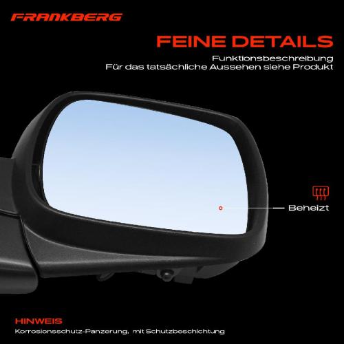 Frankberg 1x Außenspiegel Rechts für Renault Kangoo KW0/1 FW0/1 1.5L 1.6L 2008-2012 Bild Frankberg 1x Außenspiegel Rechts für Renault Kangoo KW0/1 FW0/1 1.5L 1.6L 2008-2012