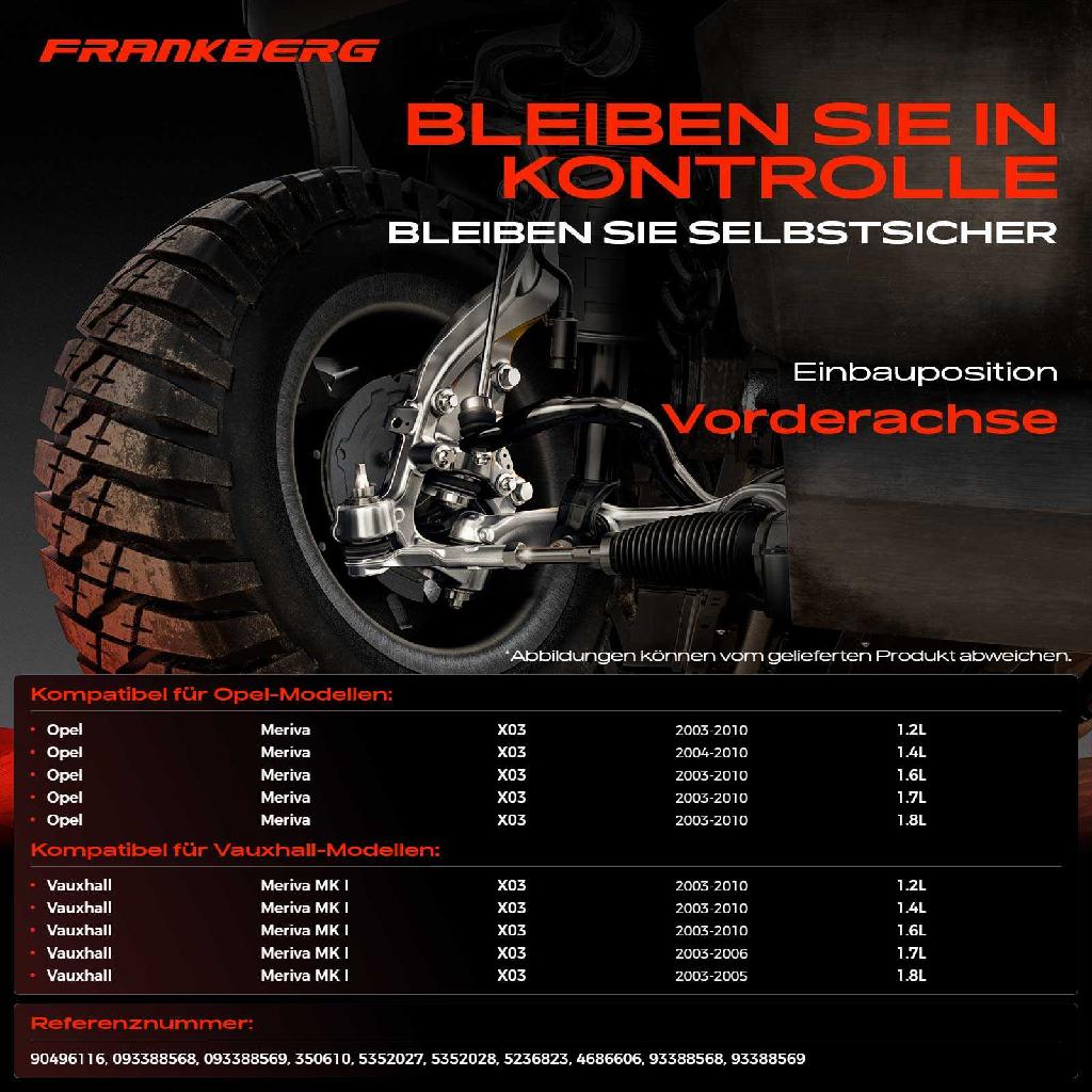 1x Querlenker Satz Vorderachse für Opel Meriva Vauxhall MK I 1.2L 1.4L 1.6L 1.7L 1.8L 2003-2010