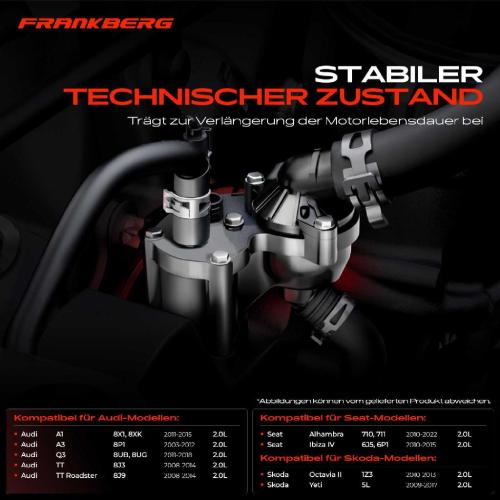 Frankberg 1x Thermostat Kühlmittel für VW Golf VI Passat Beetle CC Caddy TouranV Audi A1 A3 Q3 Bild Frankberg 1x Thermostat Kühlmittel für VW Golf VI Passat Beetle CC Caddy TouranV Audi A1 A3 Q3