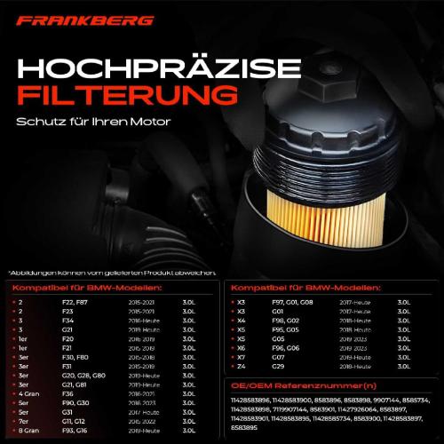 1x ÖlkühlerÖlfilter für BMW F30 F80 F31 G21 G81 F20 F21 F90 G30 G31 G11 G12 G05 G06 Bild 1x ÖlkühlerÖlfilter für BMW F30 F80 F31 G21 G81 F20 F21 F90 G30 G31 G11 G12 G05 G06