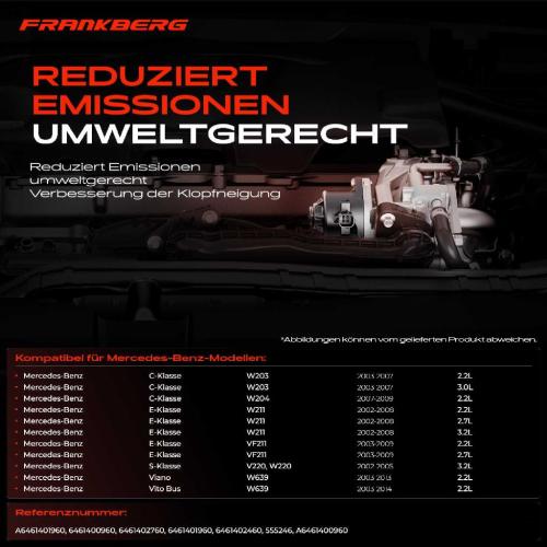 Frankberg 1x AGR-Ventil Abgasrückführungsventil für Mercedes-Benz W203 W204 S203 S204 CL203 C209 W211 VF211 S211 V220 Bild Frankberg 1x AGR-Ventil Abgasrückführungsventil für Mercedes-Benz W203 W204 S203 S204 CL203 C209 W211 VF211 S211 V220