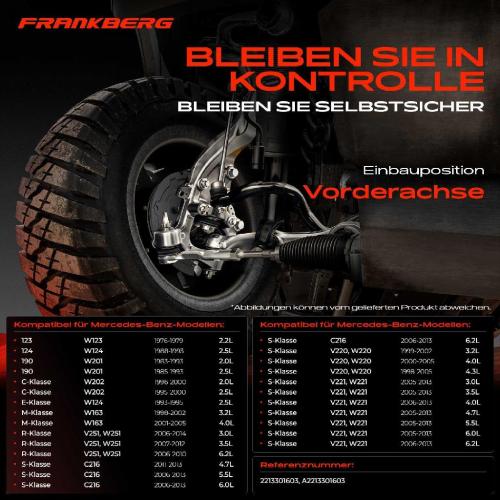 Frankberg 2x Spurstange Vorderachse für Mercedes-Benz W123 W124 W201 W202 W163 V251 W251 V220 W220 V221 W221 C216 Bild Frankberg 2x Spurstange Vorderachse für Mercedes-Benz W123 W124 W201 W202 W163 V251 W251 V220 W220 V221 W221 C216