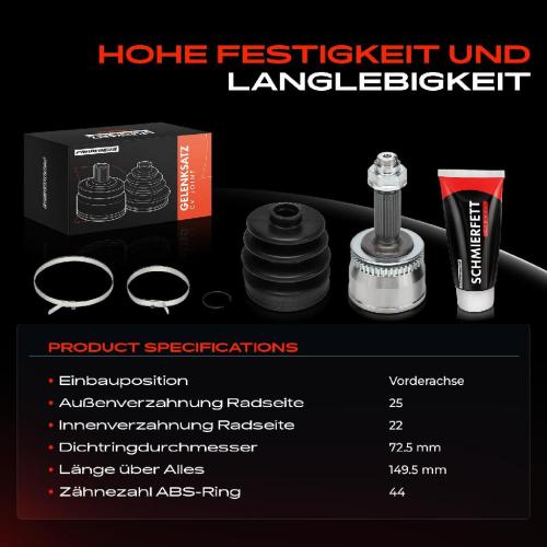 Frankberg 1x Antriebswelle Gelenksatz Vorderachse für KIA Cerato LD Stufenheck 2004-2009 Bild Frankberg 1x Antriebswelle Gelenksatz Vorderachse für KIA Cerato LD Stufenheck 2004-2009