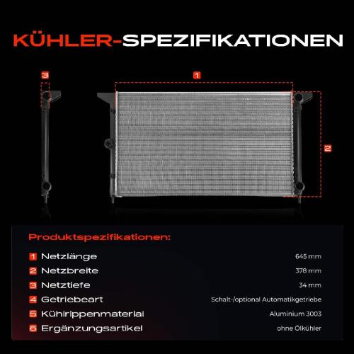 1x Kühler Wasserkühler Motorkühler für VW Sharan Ford Galaxy Seat Bild 1x Kühler Wasserkühler Motorkühler für VW Sharan Ford Galaxy Seat