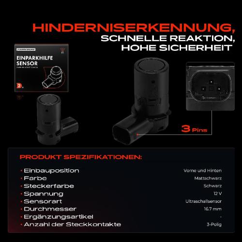 Frankberg 2x Parksensor PDC Sensor Vorne und Hinten für Saab 9-5 YS3E Ford Jaguar Bild Frankberg 2x Parksensor PDC Sensor Vorne und Hinten für Saab 9-5 YS3E Ford Jaguar